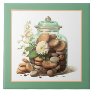 Cute cookie jar bakery business home crafting  ceramic tile
