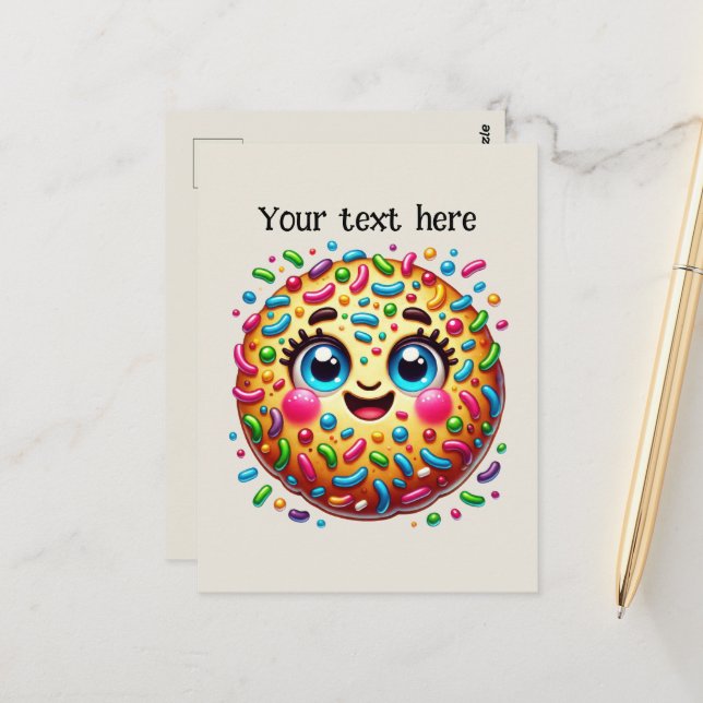 Cute cookie lovers customise postcard (Front/Back In Situ)