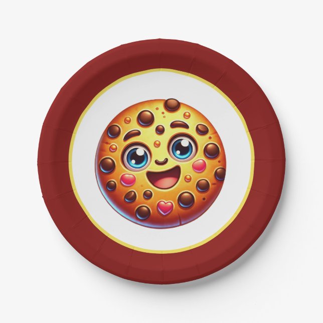 Cute cookie lovers party paper plate (Front)