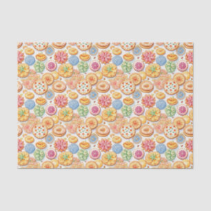 Cute cookie party tiled pattern  tissue paper