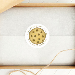 Cute Cookie Whimsical Homemade with Love  Classic Round Sticker