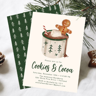 Cute Cookies and Cocoa Holiday Party Invitation