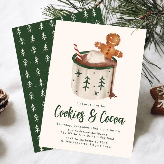Cute Cookies and Cocoa Holiday Party Invitation (Creator Uploaded)