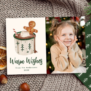 Cute Cookies and Cocoa Photo Holiday Card
