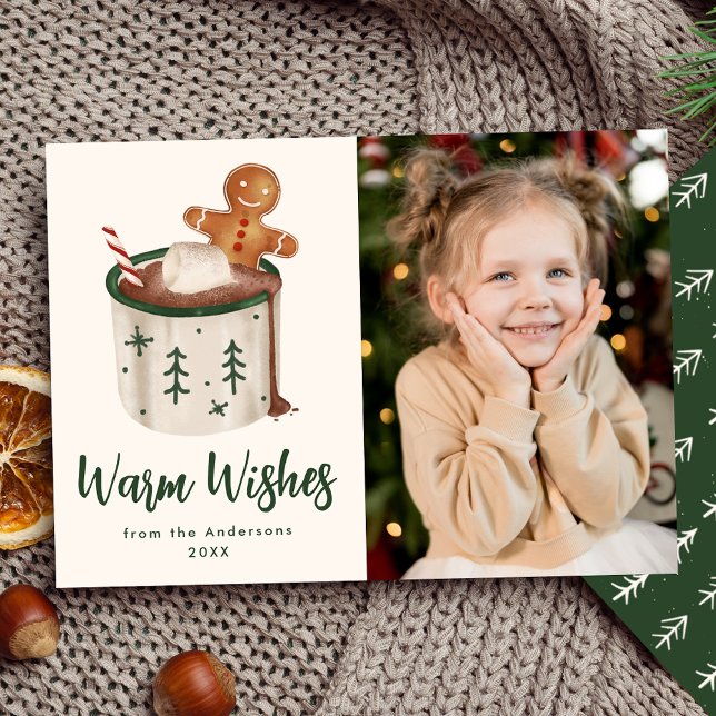 Cute Cookies and Cocoa Photo Holiday Card (Creator Uploaded)