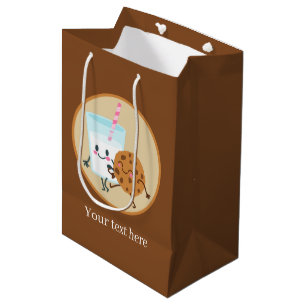 cute cookies and milk party medium gift bag