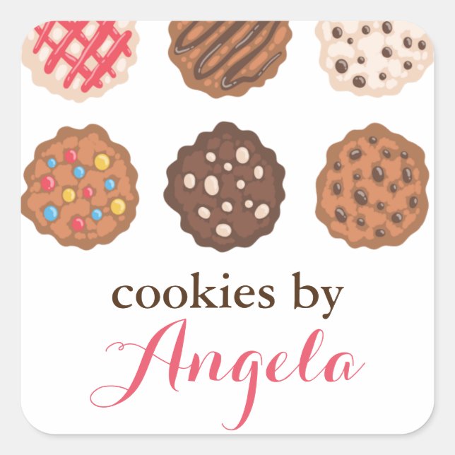 Cute Cookies Cookie Business Bakery Product Label (Front)