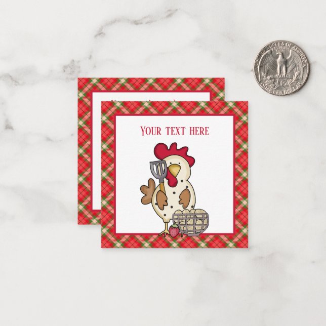 cute cooking chicken add sentiment  card (Front/Back In Situ)