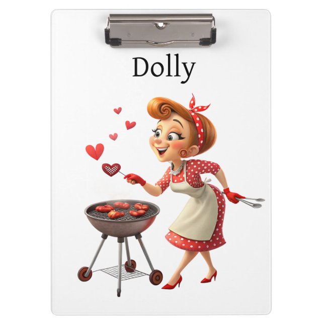 Cute Cooking Love Red Hearts Clipboard  (Front)