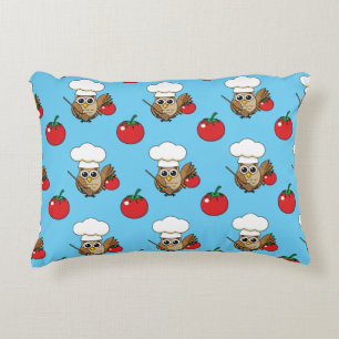 Cute Cooking Owl Cartoon Decorative Cushion