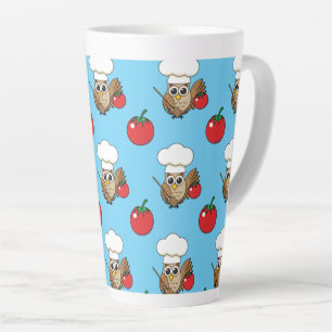 Cute Cooking Owl Cartoon Latte Mug