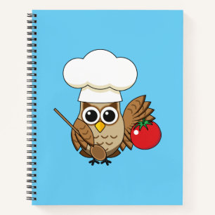 Cute Cooking Owl Cartoon Notebook