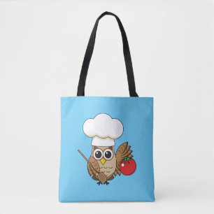 Cute Cooking Owl Cartoon Tote Bag