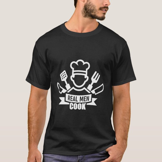 Cute Cooking Shirt For Chef - Real Men Cook T-Shir (Front)