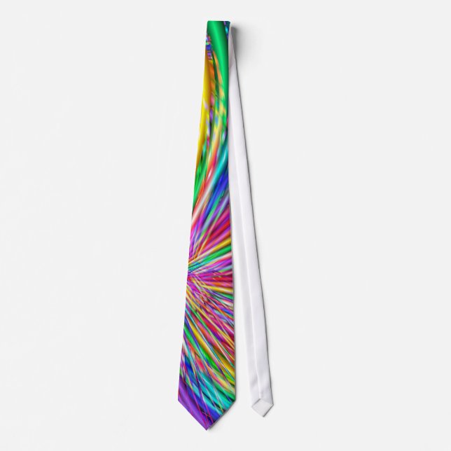 Cute Cool Abstract Pattern "Rainbow Swirl" Tie (Front)