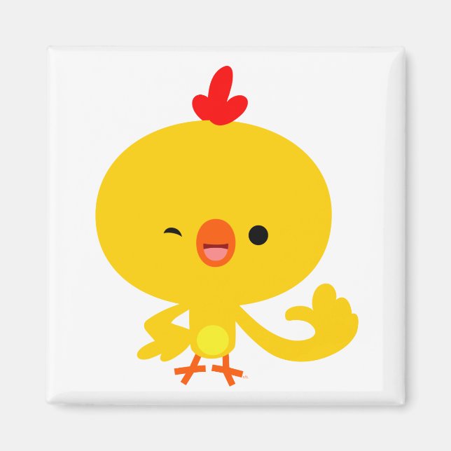 Cute Cool Cartoon Chicken Magnet (Front)
