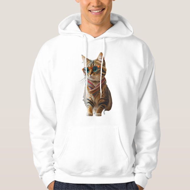 Cute Cool Cat   Hoodie (Front)