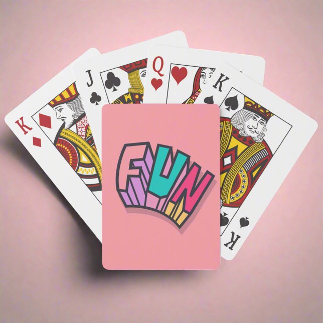 Cute Cool Colourful  "Fun" Pink Games Playing Cards (Creator Uploaded)