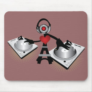 Cute & Cool DJ Character With Decks Mouse Pad