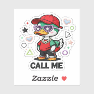 Cute Cool Duck Wearing Sunglasses Funny Cartoon 