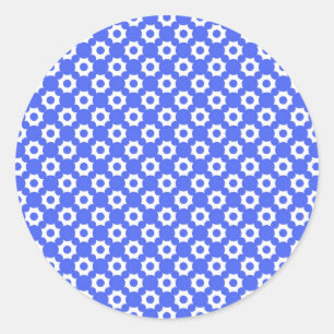 Cute, cool, elegant and classic blue dots round sticker