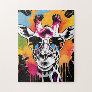 Cute Cool Giraffe with Sunglasses Jigsaw Puzzle