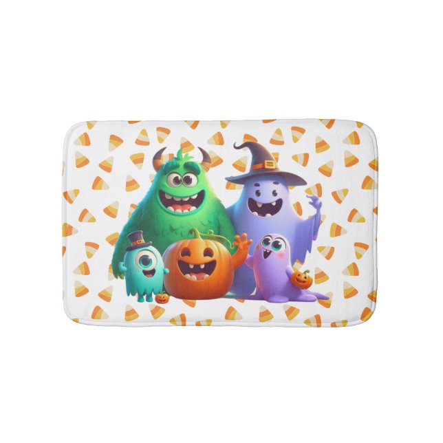 Cute  & Cool, Halloween Monsters   Bath Mat (Front)