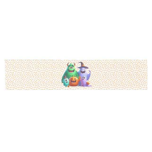 Cute  & Cool, Halloween Monsters   Short Table Runner (Horizontal)