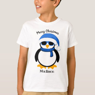 Cute cool penguin Christmas winter Personaliize T-Shirt
