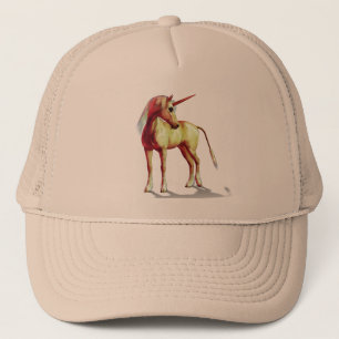 Cute Cool Pink Standing Unicorn Symbol Of Purity Trucker Hat