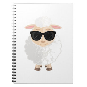 Cute Cool Sheep Wearing Sunglasses Cartoon Farm Notebook