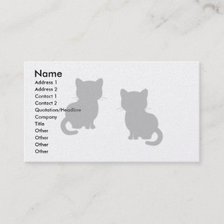Cute Cool Silo Cats Med Grey Template Business Card
