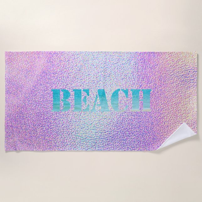 Cute  Cool Stylish Beach Holographic Towel (Front)
