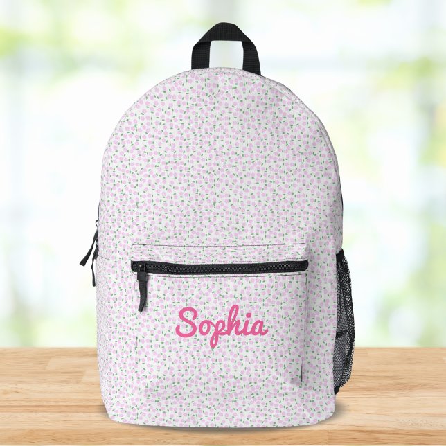 Cute Coquette Aesthetic Pink Floral Personalised  Printed Backpack (Creator Uploaded)