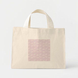 Cute Coquette Ballet Pink Bow Pattern Tiny Mini Tote Bag