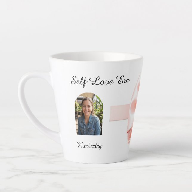 Cute Coquette Balletcore Valentine Latte Mug (Left)