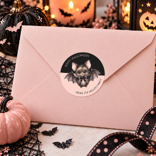 Cute Coquette Bat Halloween Party Favour Classic Round Sticker