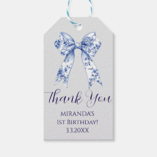 Cute Coquette Blue Bow Personalised Gift From Tags