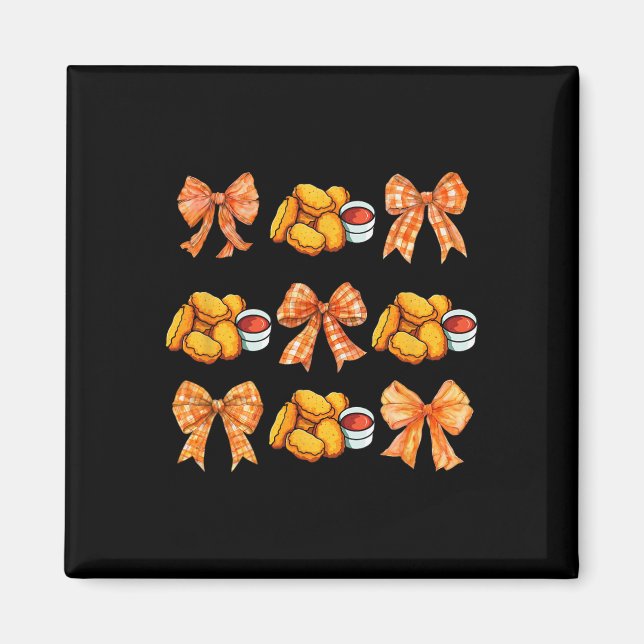 Cute Coquette Bow Chicken Nugget Fall Halloween Gi Magnet (Front)