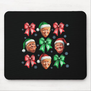 Cute Coquette Bow Christmas Donald Trump 2024 Sant Mouse Pad
