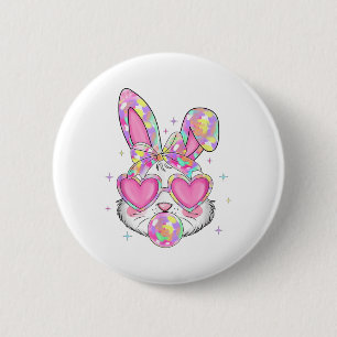Cute Coquette Bow Easter Day Rabbit Bunny Ears Gir 6 Cm Round Badge