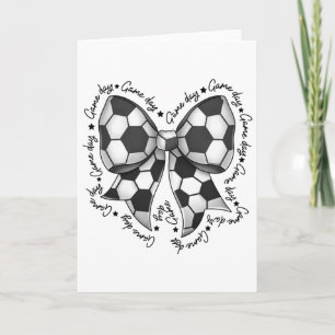 Cute Coquette Bow Funny Game Day Soccer Mum Life T Card