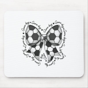 Cute Coquette Bow Funny Game Day Soccer Mum Life T Mouse Pad