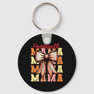 Cute Coquette Bow Game Day Football Mama For Mum G Key Ring