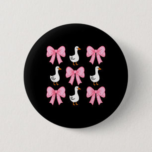 Cute Coquette Bow Goose Duck Fall Halloween Girl 6 Cm Round Badge