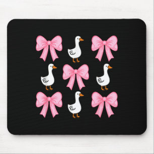 Cute Coquette Bow Goose Duck Fall Halloween Girl Mouse Pad