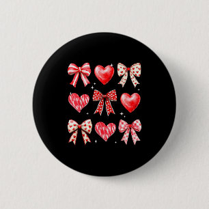 Cute Coquette Bow Hearts Valentine Girly Women Gir 6 Cm Round Badge