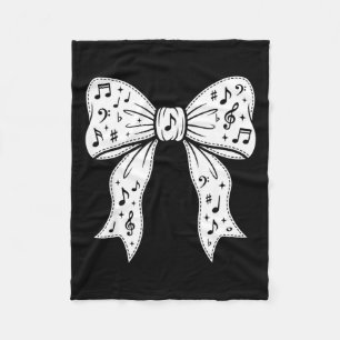 Cute coquette bow music notes music teacher fleece blanket