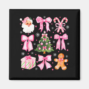 Cute Coquette Bow Nk Christmas Tree Santa Gingerbr Magnet