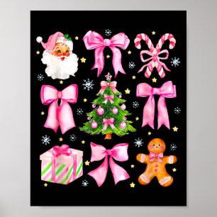 Cute Coquette Bow Nk Christmas Tree Santa Gingerbr Poster